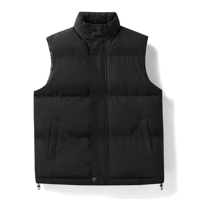 Мужской зимний пуховик хлопковый на осень и зиму утепленный жилет без рукавов с