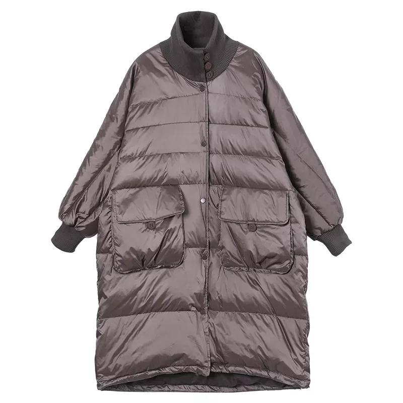 New2022 Winter Women Thick Warm 90% White Duck Down Long Parka Casual Female Pocket Zipper Snow Outwear Loose Down Jackets