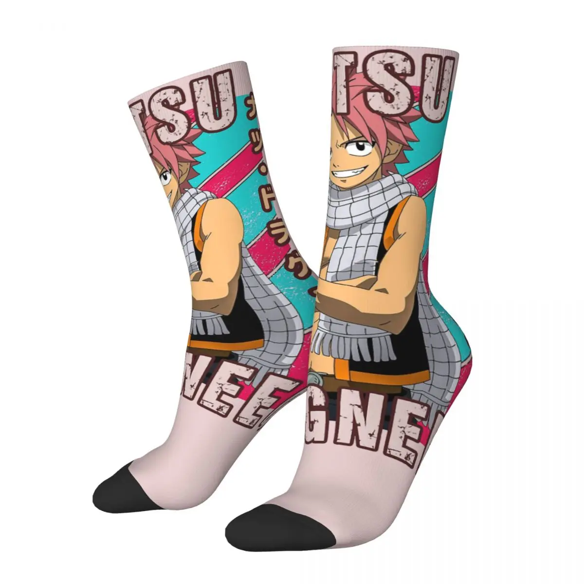 

Hip Hop Retro Natsu Dragneel-1 Crazy Men's compression Socks Unisex Fairy Tail Anime Street Style Pattern Printed Crew Sock