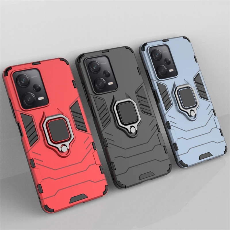 For Poco X5 Pro 5G Case for Xiaomi Poco X5 Pro Cover Armor Finger Ring Holder Stand PC Phone Bumper For Poco X5 Pro