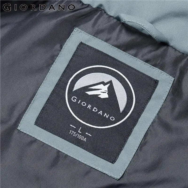 GIORDANO Men Jackets Solid Color Stand Collar Windproof Casual Jackets Quality Zip Front Warm Comfy Padded Jackets 01072685