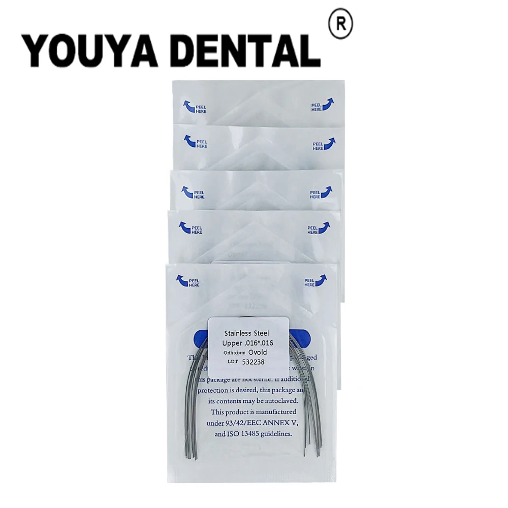 

5 Packs Dental Orthodontic Archwire Stainless Steel Archwires For Dental Orthodontic Treatment Rectangle Arch Wire Lower/Upper