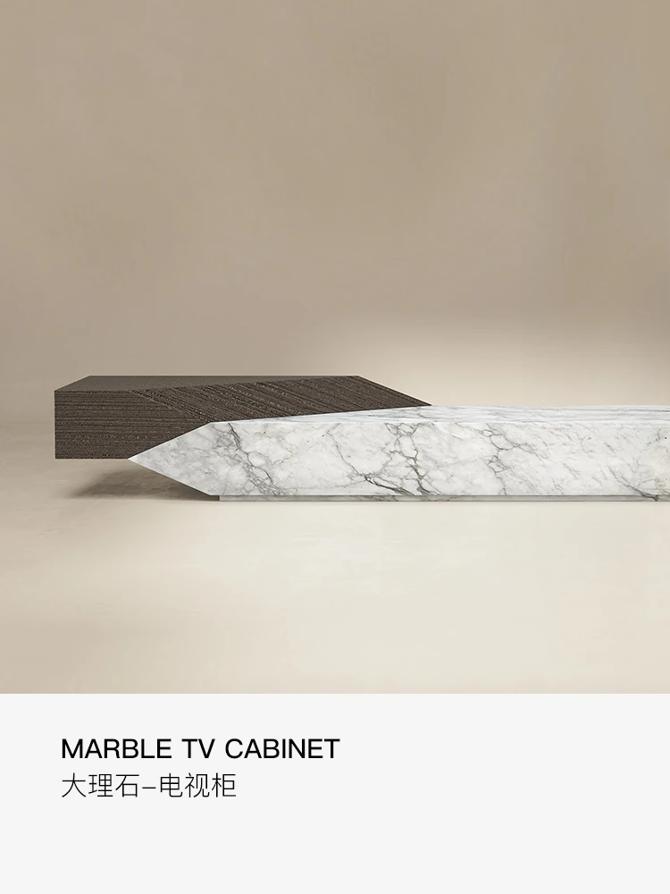 Sheshi отделка под мрамор тумба для ТВ в гонконгском стиле ореховая черная белая и