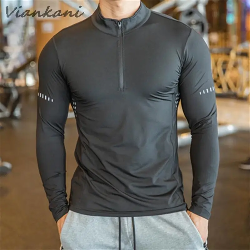 

Men Compression Running T-Shirts Fitness Tight Long Sleeve Sports T-Shirt Training Jogging Gym Quick Dry Sportswear Sport Tees