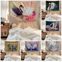 swan tapestry art printing hanging tarot hippie wall rugs dorm kawaii room decor