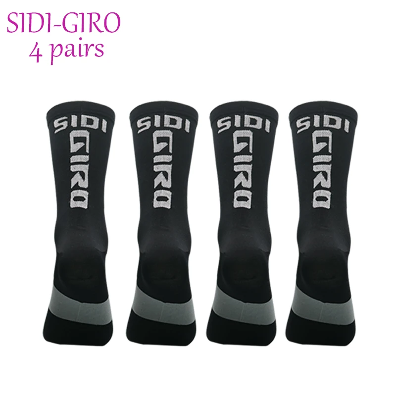 4 pairsNew Pro competition Cycling Socks Letter Sports Socks Breathable Outdoor Road running socks Men Women Calcetines Ciclismo