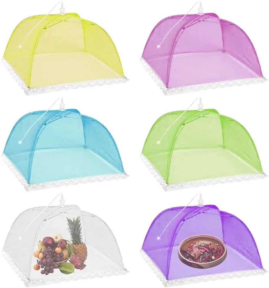

Foldable Food Mesh Cover Fly Anti Mosquito Pop-Up Food Cover Umbrella Meal Vegetable Fruit Breathable Cover Kitchen Accessories