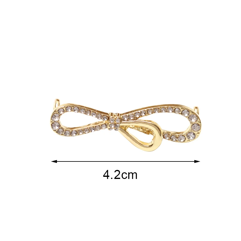 1 Pc Luxury Rhinestone Shoe Charms Sneaker Bowknot Shoe Decoration Fashion Shoelaces Metal Buckles Shoes Accesories