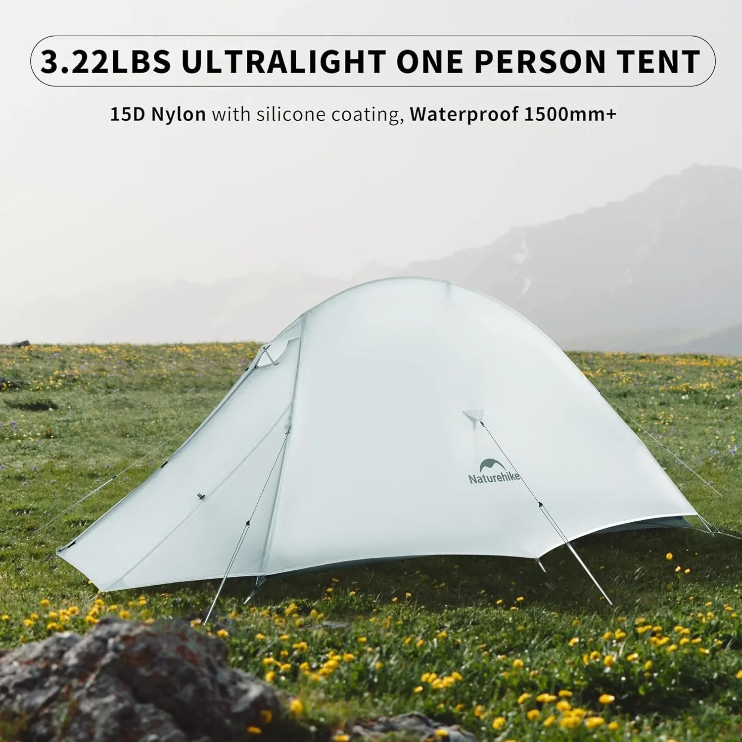 Фото Палатка TechHP Naturehike Cloud Up UL для 1-2 человек, ультралегкая, двухслойная, водонепроницаемая, для кемпинга и походов №2