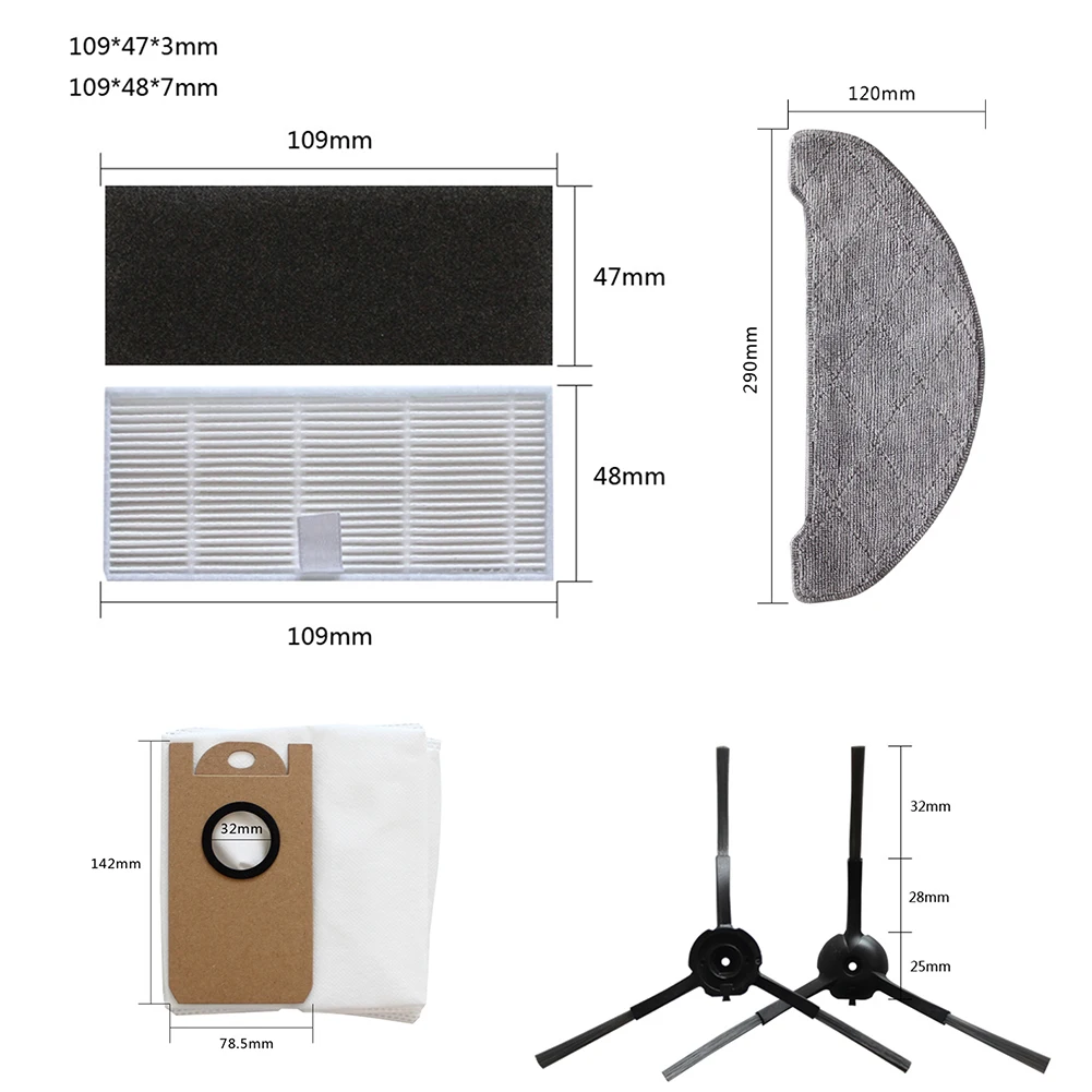 

Robot Vacuum Cleaner Filters Kit 25pcs/set Durable Easily Removed Easily Replaced For Ultenic T10 For Laresar L6 Pro