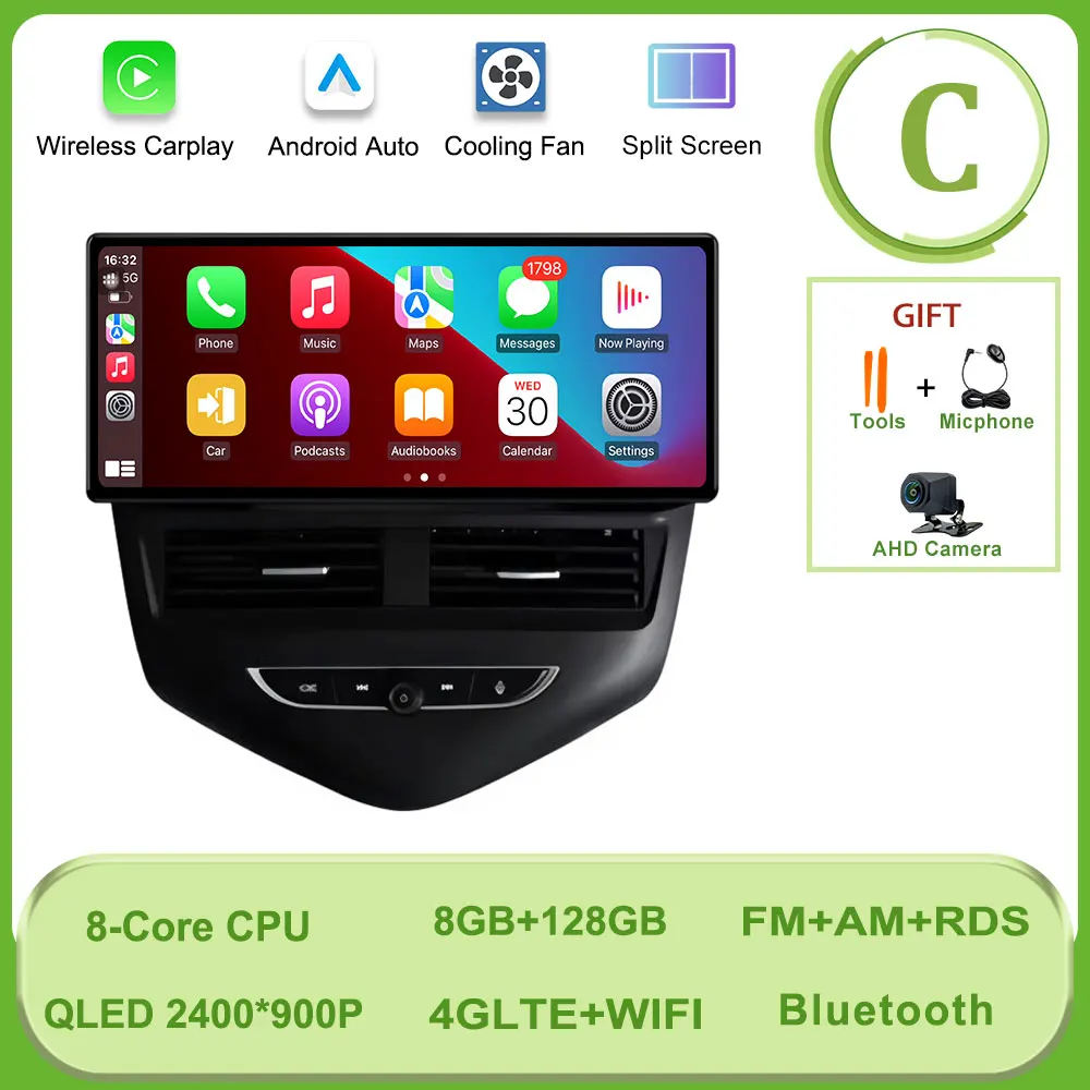 

Автомагнитола Carplay для Chevrolet Cruze J300 2009-2014 с ультратонким экраном, мультимедийный проигрыватель, DSP, стерео, GPS-навигация, разделение экрана, Bluetooth