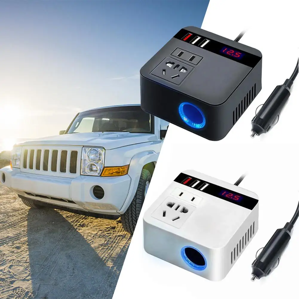 

Автомобильный инвертор, зарядное устройство, автомобильный инвертор, адаптер для ноутбука 110 В/220 В, 4usb-порта, зарядное устройство, инвертор для 12 В/24 В питания телефона N9y4