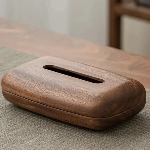 Винтажный стиль, коробка для салфеток из орехового дерева, деревянный настольный чехол для салфеток, держатель, органайзер для салфеток для гостиной, столовой, дома