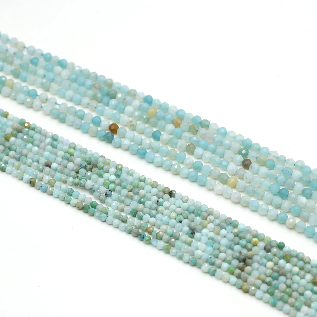 

Round Amazonite Beads Faceted Natural Semi-precious Stones Loose Spacer Beads for Jewelry Making DIY Necklace Accessories 38cm