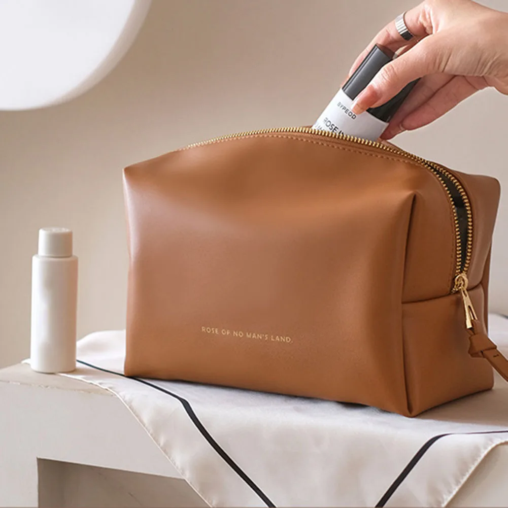 Makeup Box Pu Leather Large Travel Cosmetic Bag Women Cosmetic Organizer High-capacity Makeup Bag Storage Pouch For Female