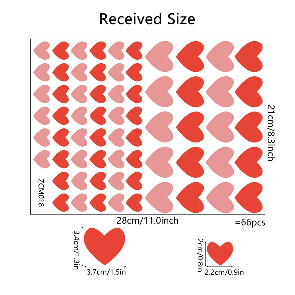 

MOONBIFFY наклейки на стену сердечки красные