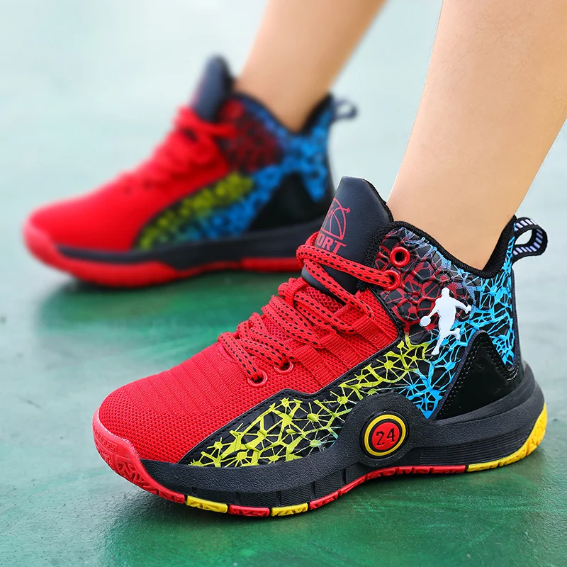 Hot Sale Kids Basketball Shoes Boys Sport Sneakers Non-slip Outdoor Children's Basketball Sneakers Boy Girls Basket Sports Shoes