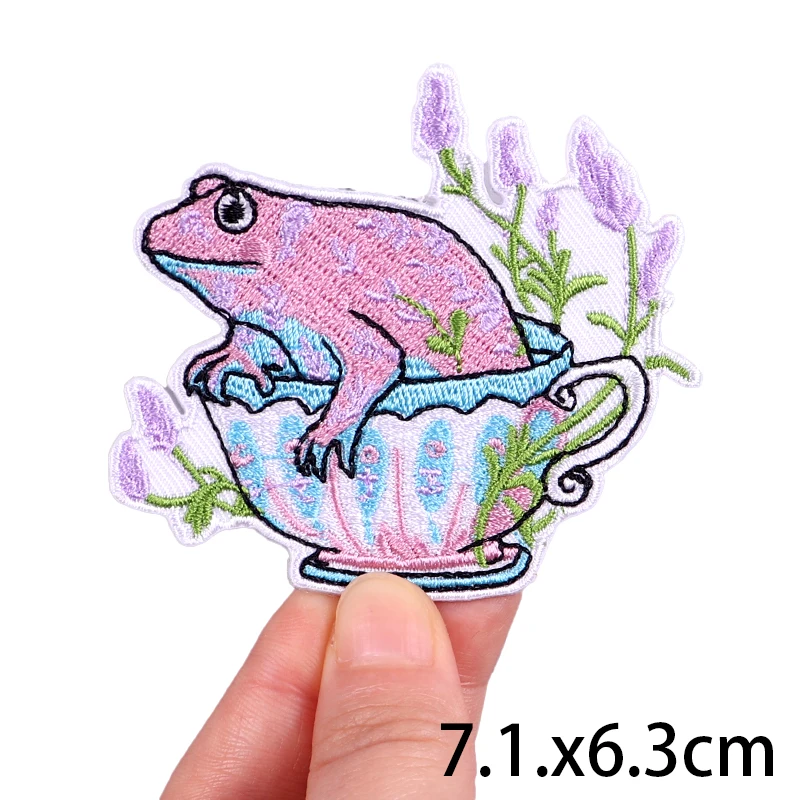 Cartoon Animals Patches For Clothing Thermoadhesive Clothes Cat Paw Frog Patch Iron on Embroidery Applique DIY |