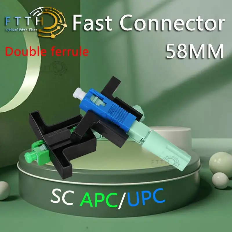 Встроенный SC APC Быстрый Коннектор с Двойным Зажимом FTTH SC одномодовый волоконно-оптический Быстрый коннектор волоконно-оптический телекоммуникационный кабель