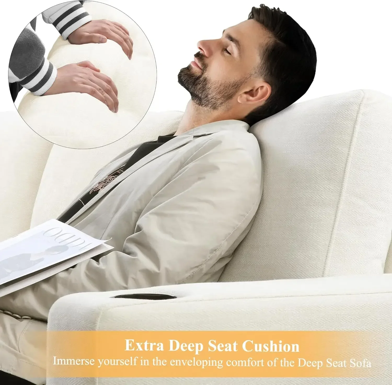 Диваны 89 дюймов. Удобный диван. Современный 3-местный диван с USB-портами для