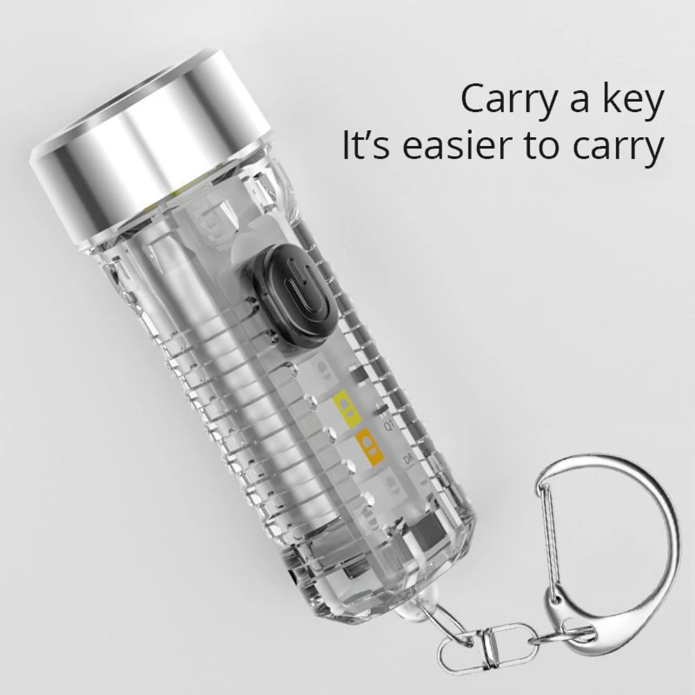 

High Brightness LED SMD Keyring Torches Adjustable Emergency Light Type-C USB Charging for Outdoor Camping Hiking Emergency Tool