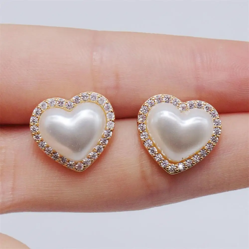Великолепные серьги с имитацией жемчуга в форме сердца для женщин Роскошные