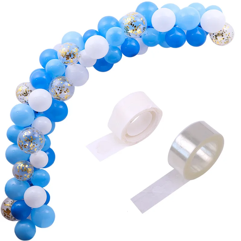

SURSURPIRSE Blue White Balloon Garlland Arch Kit Golden Confetti Balloons for Birthday Party Wedding Event Celebration Supplies