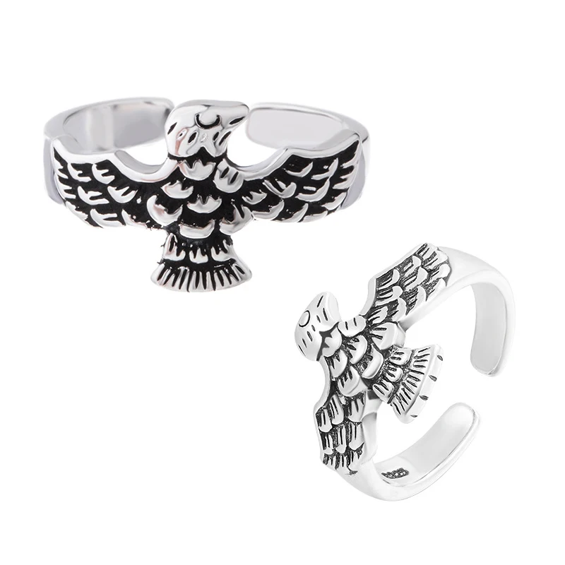 

SALONGFAN Contracted Personality Eagle Restoring Ancient Contracted Ring Female Fashion Ideas Do Old Thai Silver Wings Open Ring