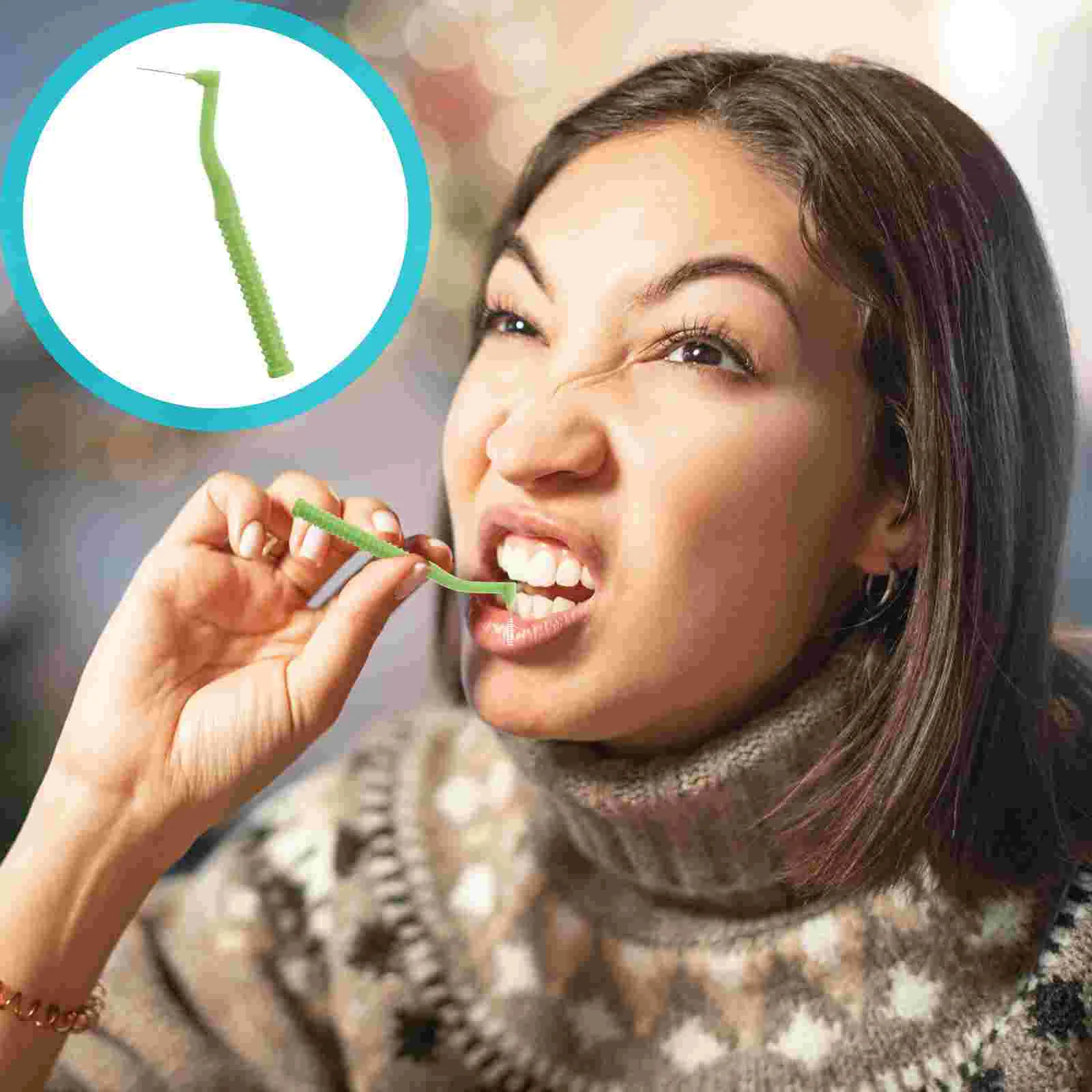 

10 Pcs 08mm L Shaped Interdental Brush Toothbrushes Dental Oral Care Brushes (Random Color)