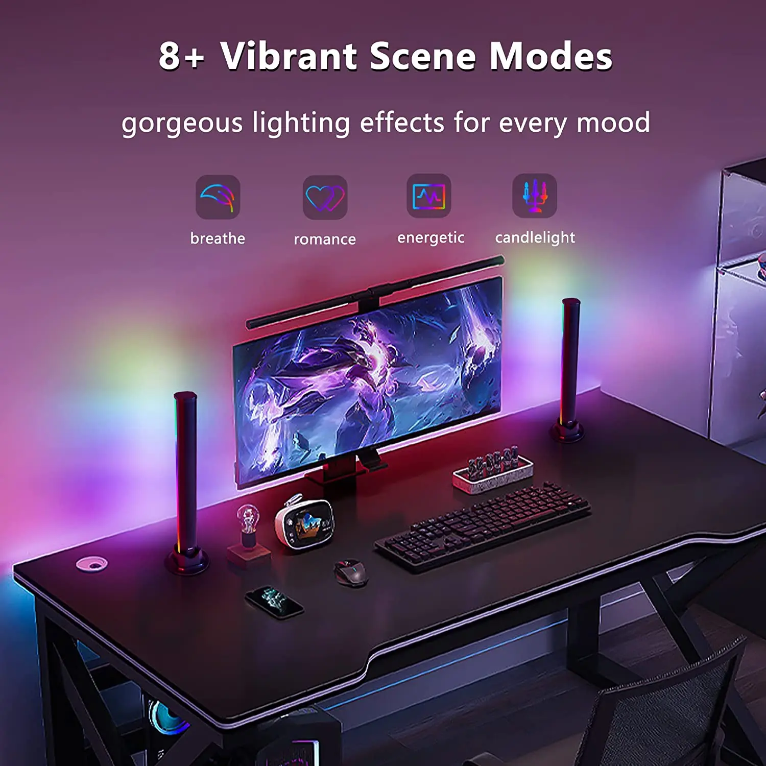 

RGB-симфонические огни, умное устройство управления звуком, музыкальный ритм, лампа для декора настольного компьютера