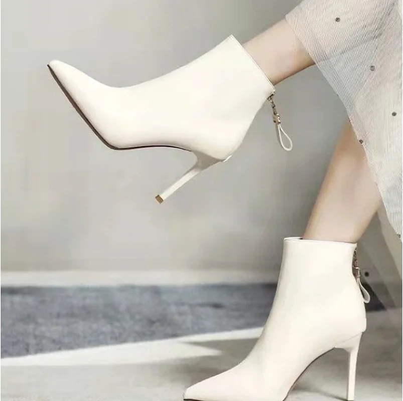 Sexy High Heels Shoes Ankle Pointed Toe Women Boots 2022 Autumn New Fad Goth Chelsea Boots Designer Pumps Casual Shoes for Women