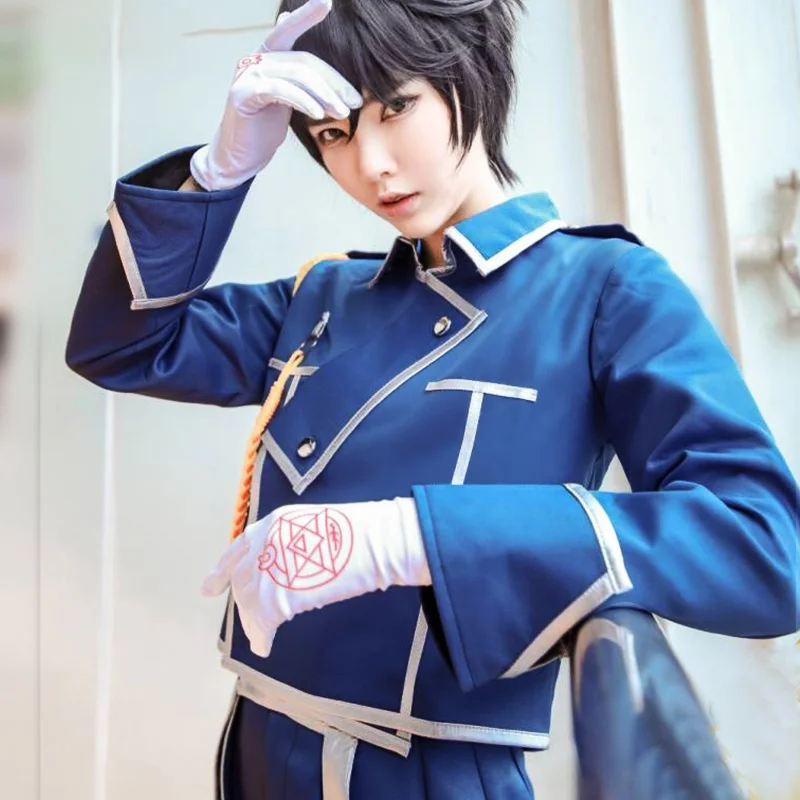 Аниме цельнометаллический костюм алхимика Рой Мустанг для косплея Мужская