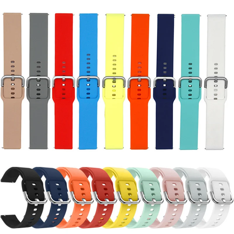 20mm/22mm Band For Amazfit GTS/2/2e/3/4 GTS2 Mini/GTR 4/3/Pro/47mm/GTR2/2e/stratos 2/3 Silicone Bracelet Amazfit bip Watch strap