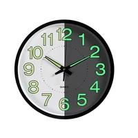 12 inch luminous wall clock wood silent watch light night nordic fashion wall clock non ticking clock with night light simplify