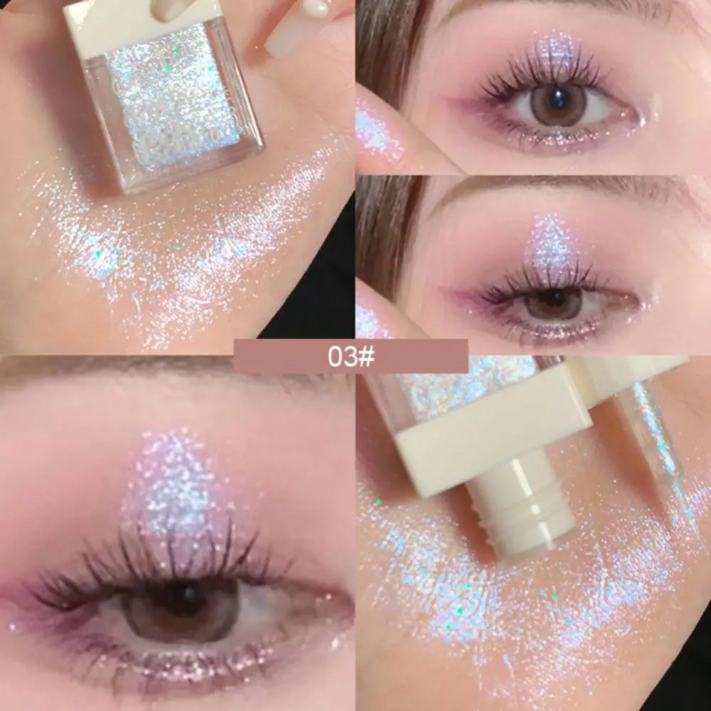

6 Colors Eyeshadow Diamond Shining Pearlescent Glitter Highlight Liquid Monochrome Lasting Eye Shadow Makeup Female Cosmetics