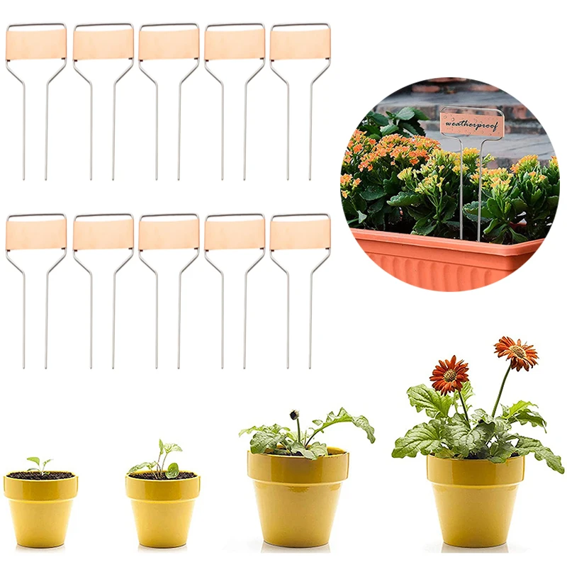

10pcs Reuse Metal Plant Labels Plant Markers Tray Pens Flower Pots Seedling Tags Tools Nursery Labels Outdoor Garden Markers