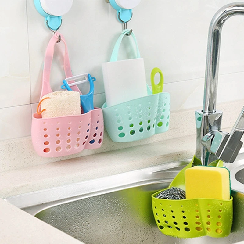 

Simple Drain Rack Bathroom Sink Adjustable Basket Kitchen Silicone Soap Rack Drain Sponge Faucet Kitchen Tool Accessories