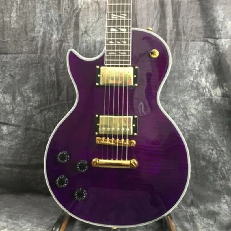 

New High Quality Purple 6 String Left Handed LP Electric Guitar Fast Shipping