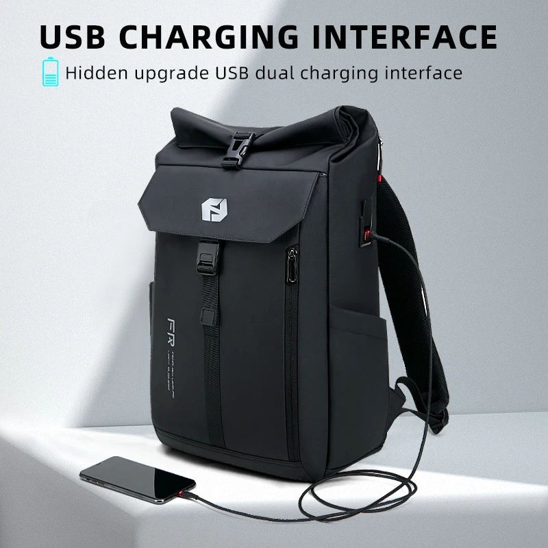 2023 New Fenruien Men Waterproof Traval Backpack USB Charging 26-30L Large Capacity Business Backpack Laptop School Bag images - 6