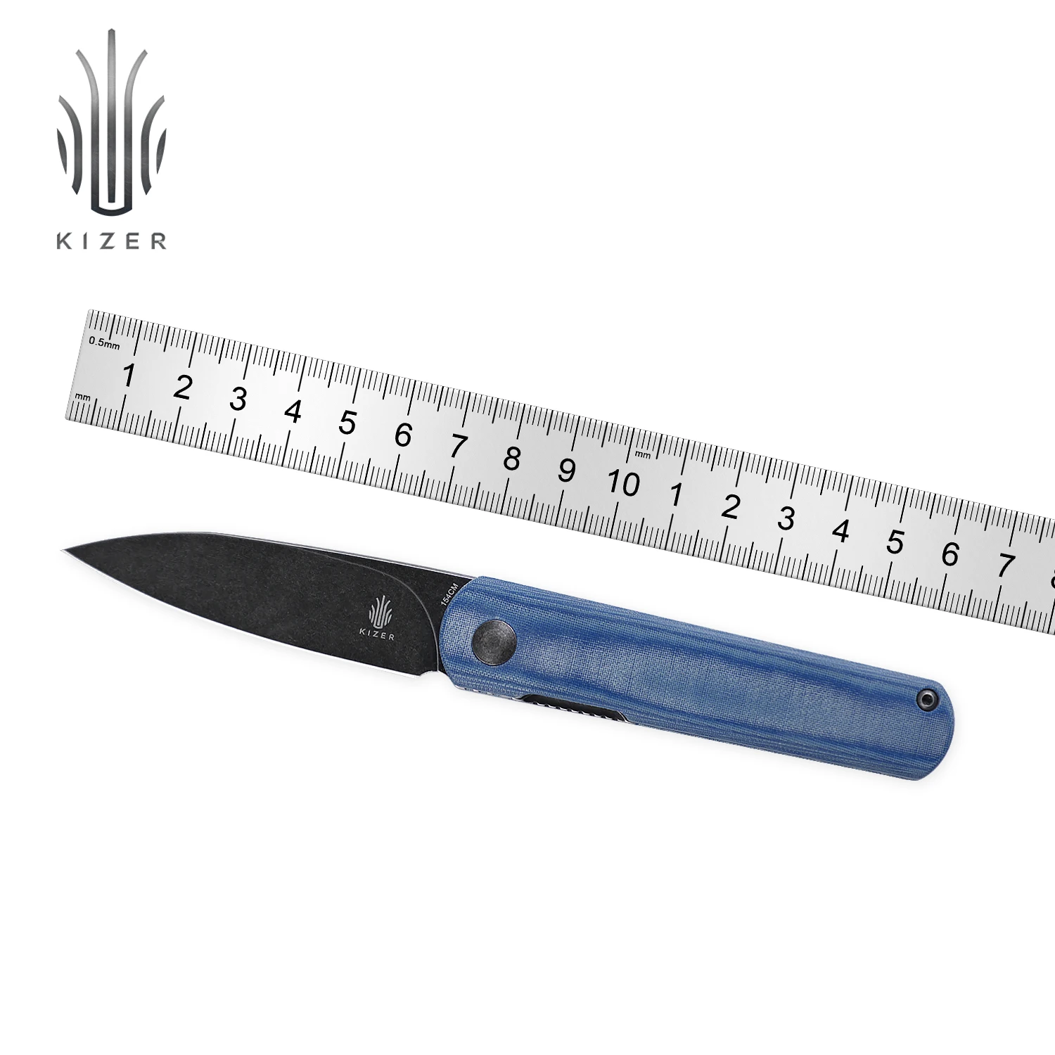 Kizer EDC Pocket Knives Feist V3499C2 2021 New Black 154CM Blade Blue Denim Micarta Handle Folding Knife