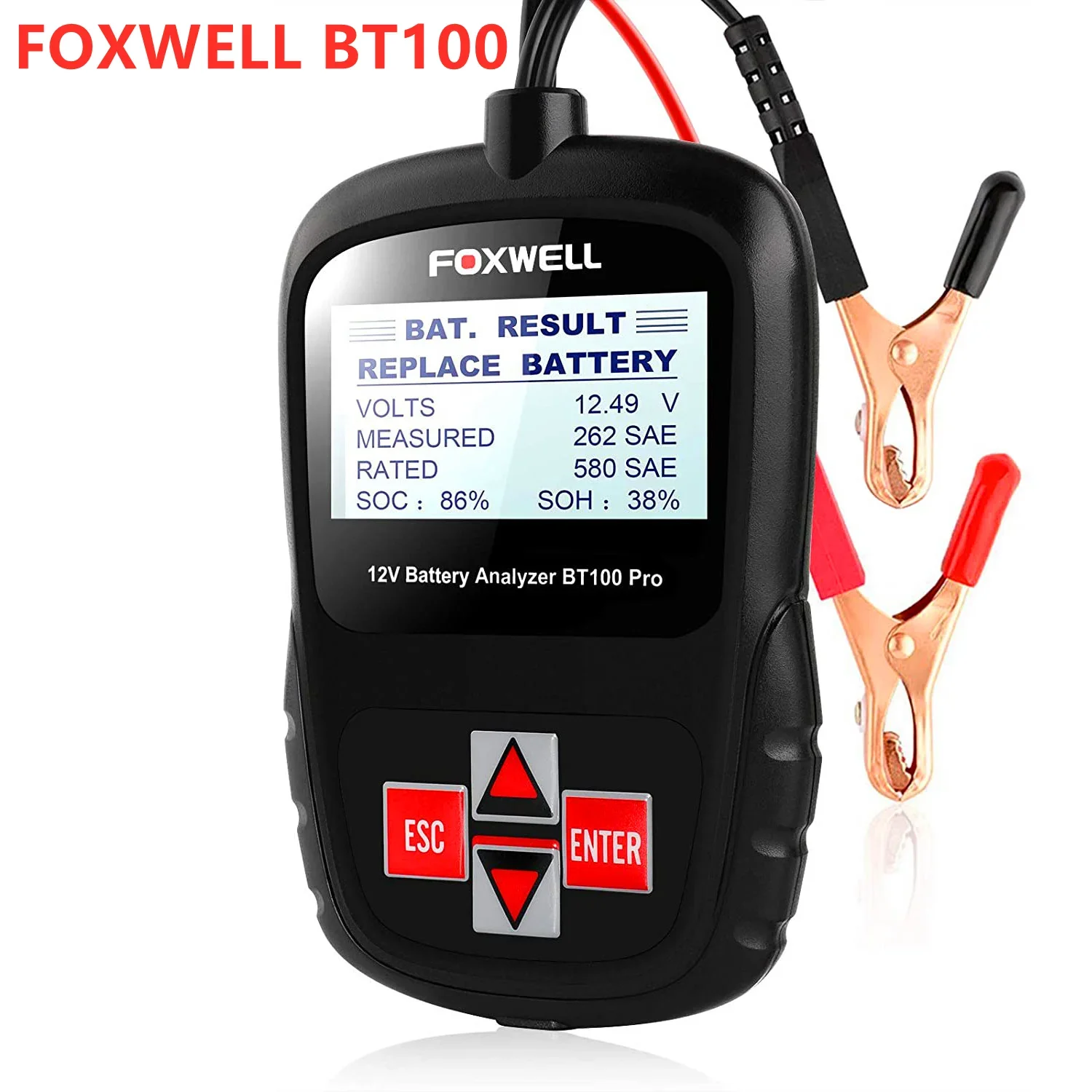 FOXWELL BT100 Pro 12 В тестер автомобильного аккумулятора для Flooded AGM GEL 100 до 1100CCA 200AH