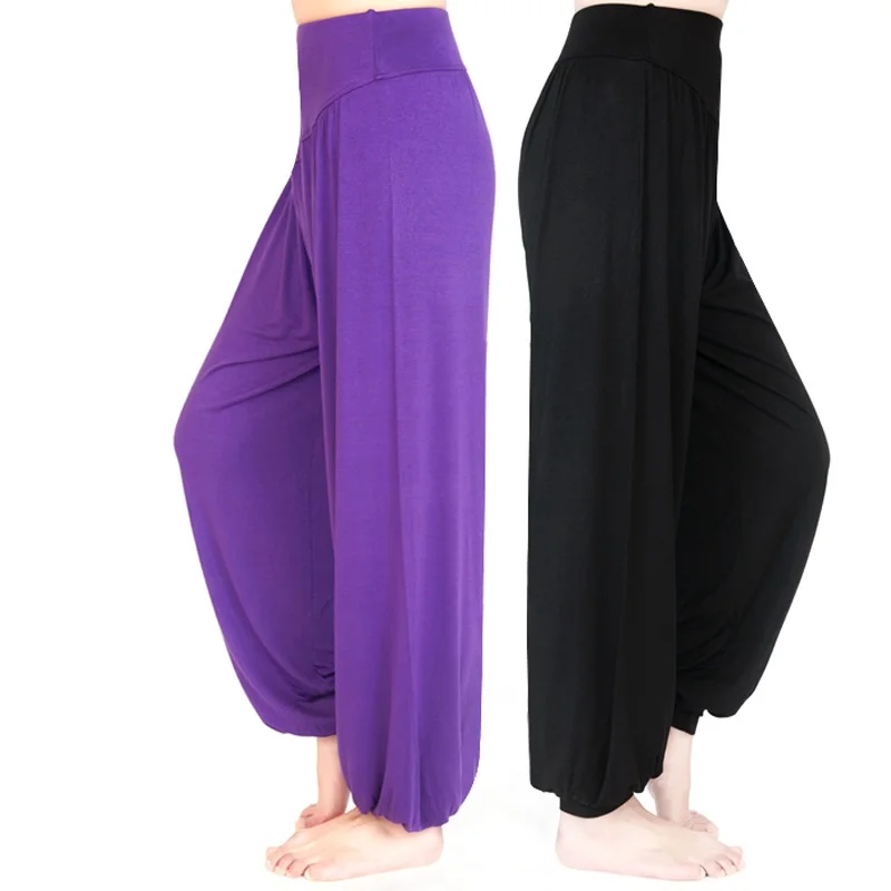 

S-3XL Women Yoga Pants Women Plus Size Sports Pants Yoga Leggings Colorful Bloomers Dance Yoga TaiChi Pants Modal WomenTrousers