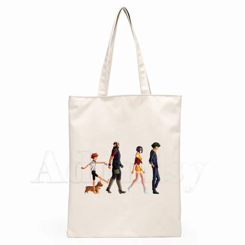 

Cowboy Bebop Japanese Anime Movie Ladies Handbags Cloth Canvas Tote Bag Shopping Travel Shoulder Shopper Bags Bolsas De Tela