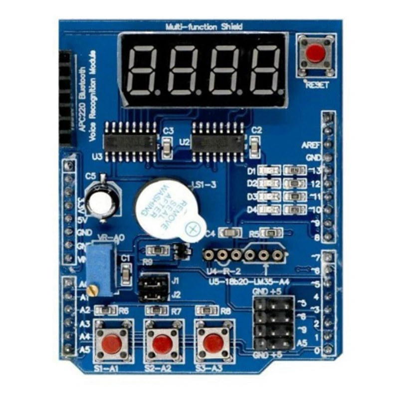 

Многофункциональный щит с зуммером LM35 4-значный цифровой светодиодный модуль платы расширения для Arduino R3 Lenardo Mega2560