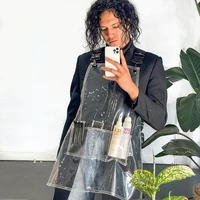 fashion features transparent apron waterproof and oil proof barista hairdresser ironing and dyeing plastic overalls male