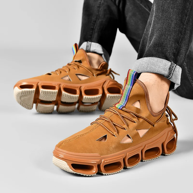 Летние мужские сандалии из натуральной кожи мужская повседневная обувь уличные