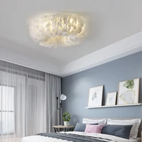nordic feather bedroom living room lamp simple modern warm romantic wedding room princess childrens creative ceiling lamp