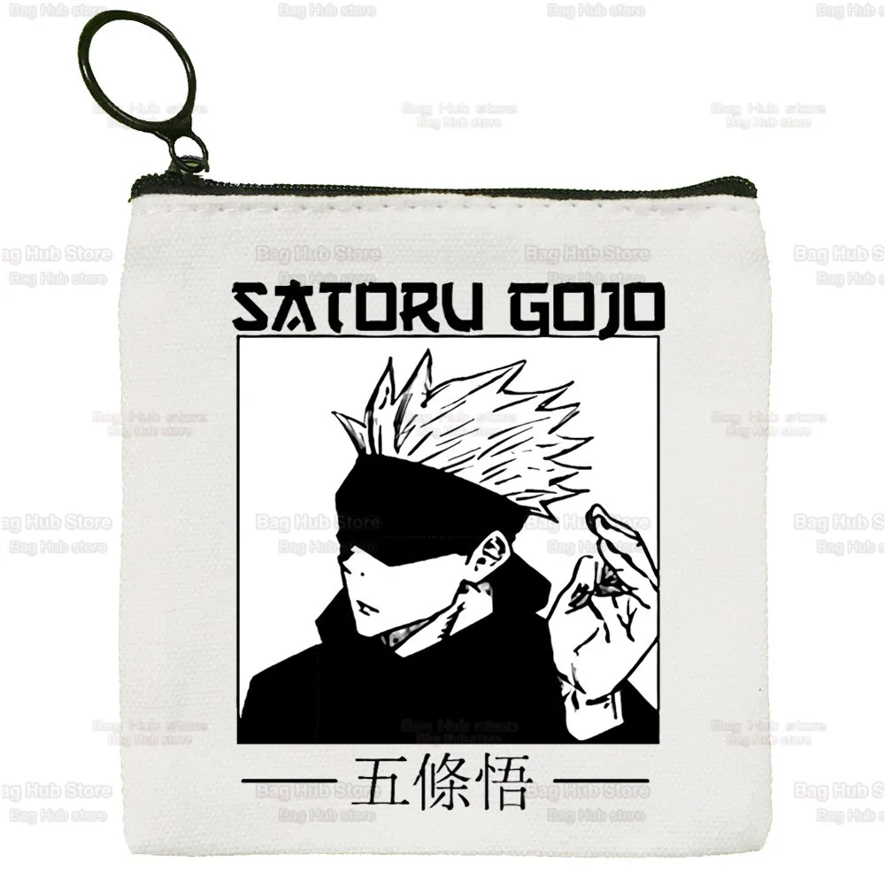 Jujutsu Kaisen Cartoon Canvas Coin Ryomen Sukuna Itadori Yuji Purse Small Zipper Okkotsu Yuta Gojo Satoru Key Bag Hand Gift Bag
