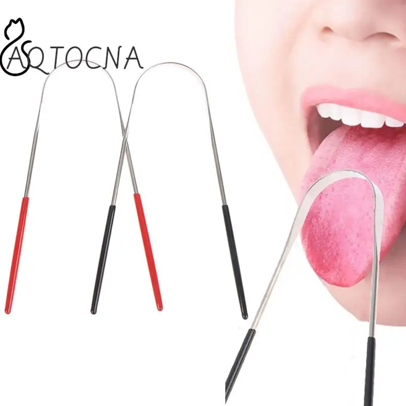 

1Pcs Tounge Scraper Stainless Steel Tongue Scraper Oral Tongue Cleaner Brush Tongue Toothbrush Oral Hygiene Metal Tongue Brush
