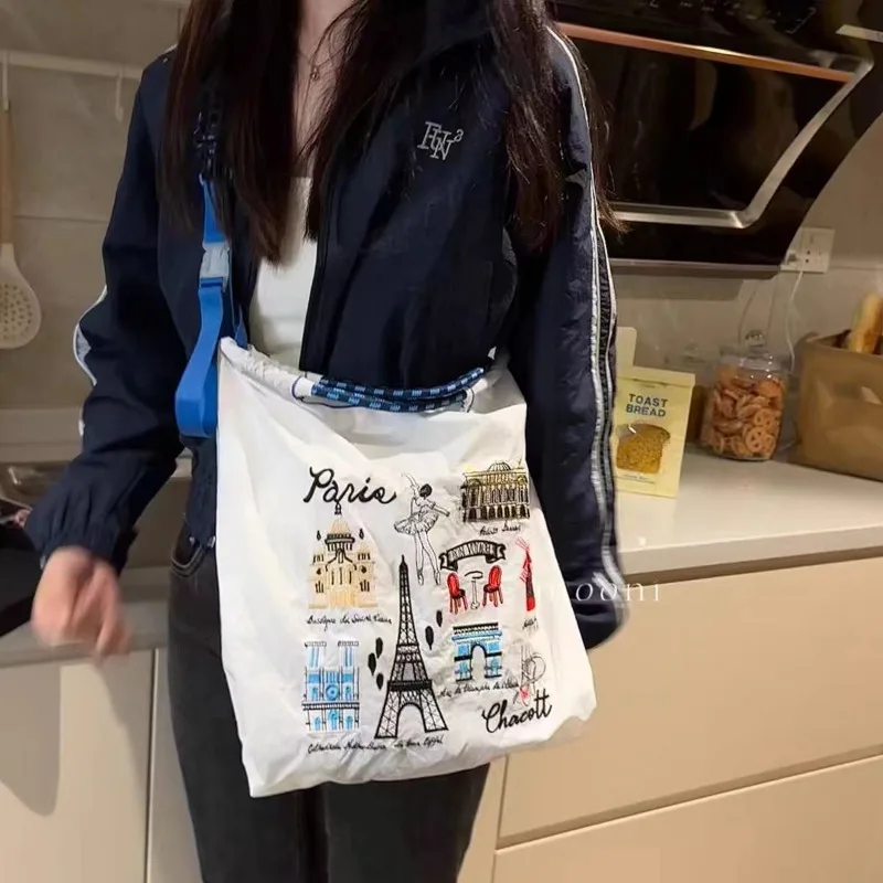 Японская ручная сумка из ткани Оксфорд с вышивкой нейлоновая портативная для